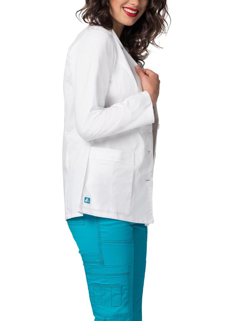 Adar Uniforms, Universal Stretch Lab Coat for Women - 28" Tab-Waist Lab Coat - 3300 - White - M - Image 3